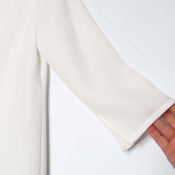 Felicity & Coco Shift Mini Dress Size Small White 3/4 Sleeve 60's Minimalist 70s - Picture 6 of 9